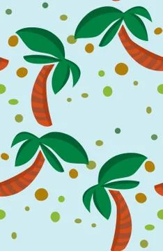 Palm Trees Pattern Over Blue Stock Illustration