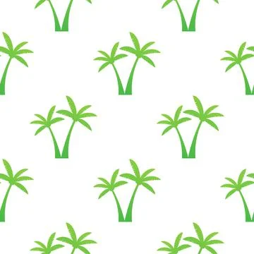 Palm trees pattern style on white background. Vector stock illustration. Illustrazione stock