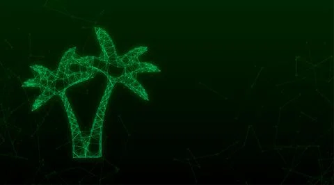 Palm trees plexus style on white background. Vector stock illustration. 스톡 일러스트
