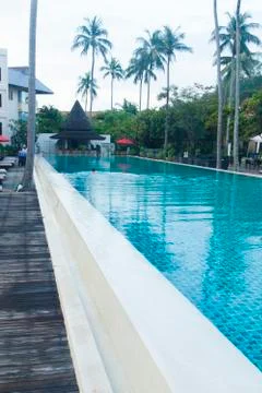 Palm trees at the pool Stock Photos