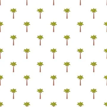 Palm trees repeating pattern tropical summer background Stock Illustration
