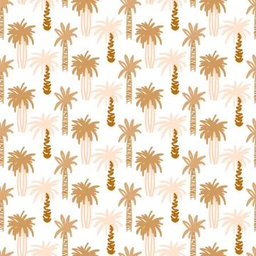 Palm trees retro seamless vector pattern. Tropic rose beige background wall art Illustrazione stock