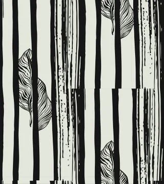 Palm trees. Seamless background vector pattern. Simple, black and white. Illustrazione stock