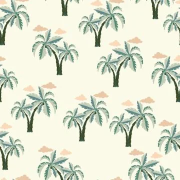Palm trees Seamless pattern. Illustrazione stock