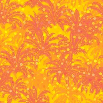 Palm Trees, Seamless Pattern Stock Illustration