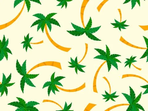 Palm trees seamless pattern. Summer background with tropical palm trees wit.. Stock Illustration