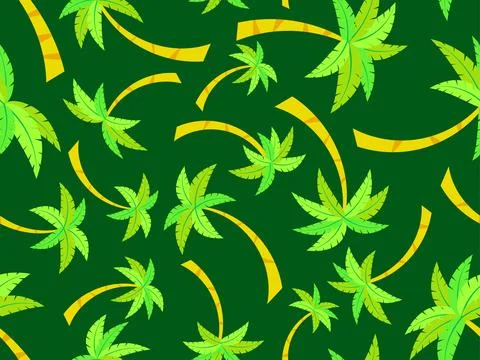 Palm trees seamless pattern. Summer background with tropical palm trees wit.. Stock Illustration