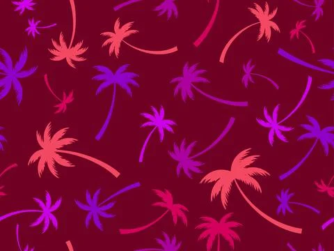 Palm trees seamless pattern. Summer time, wallpaper with tropical palm tree.. Stock Illustration