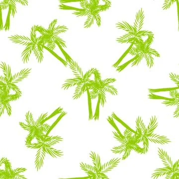 Palm trees seamless vector pattern Illustrazione stock