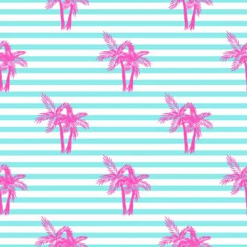 Palm trees seamless vector pattern Stockillustratie