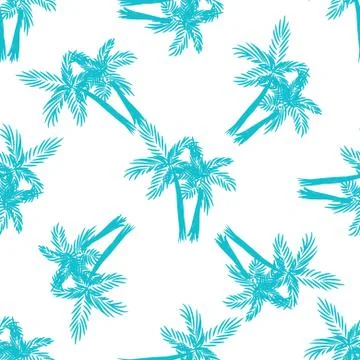 Palm trees seamless vector pattern Stock Illustration