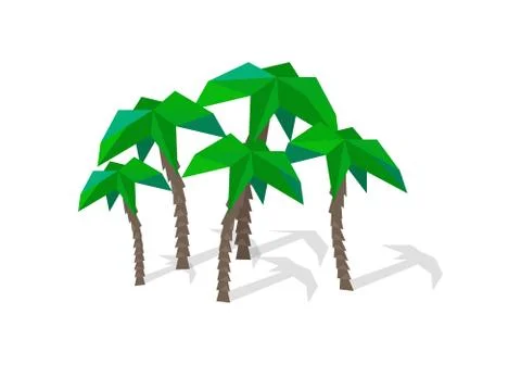 Palm Trees with Shadow Stock Illustration