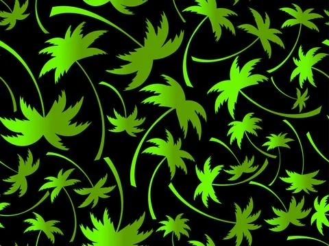 Palm trees silhouettes seamless pattern. Colorful gradient palm trees. Summ.. Stock Illustration