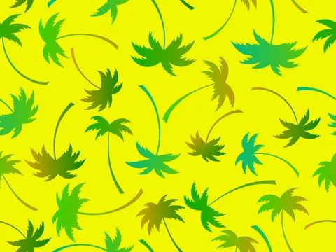Palm trees silhouettes seamless pattern. Colorful gradient palm trees. Summ.. Stock Illustration