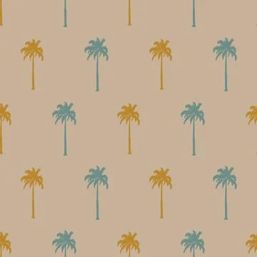 Palm trees silhouettes seamless vector pattern Stock Illustration
