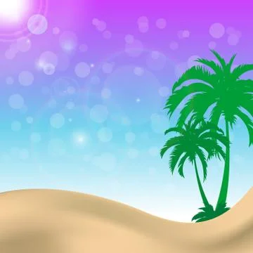 Palm trees summer background Stock Illustration