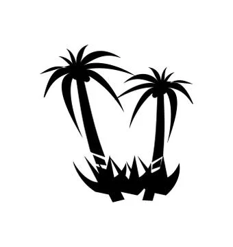 Palm trees on white Stock Illustration