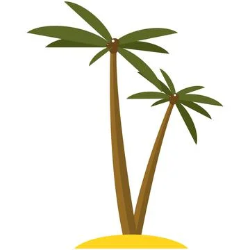 Palm vector coconut beach tree isolated illustration Illustrazione stock