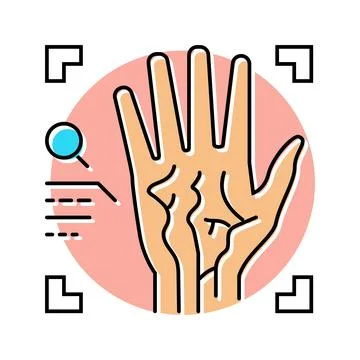 Palm vein recognition color icon vector illustration Illustrazione stock