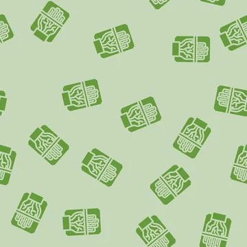 Palm vein recognition glyph vector seamless pattern Stock Illustration