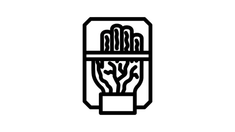 Palm vein recognition line icon animation Stock Footage 326753275