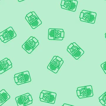 Palm vein recognition line vector seamless pattern Stock Illustration