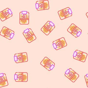 Palm vein recognition vector seamless pattern Stock Illustration