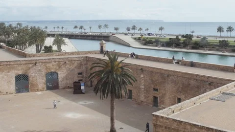 Palma de Mallorca Parc de la Mar - Majorca Spain - Urban Parks Stock Footage 126983010