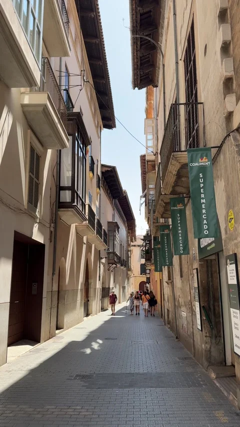 Palma de Mallorca, Spain - 07 26 2025: Exploring Palma, capital of Mallorca Stock Footage 320845858