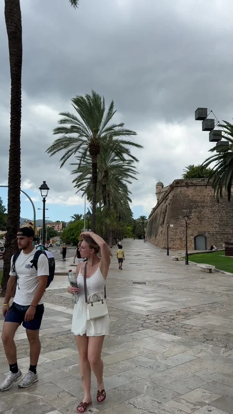 Palma de Mallorca, Spain - 07 26 2025: Exploring Palma, capital of Mallorca Stock Footage 320845860