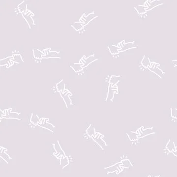 Palmar grasp reflex line seamless pattern Stock Illustration