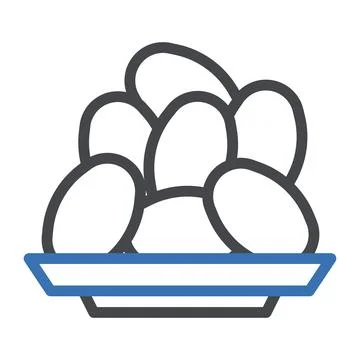 Palmdates icon duocolor grey blue colour ramadan symbol perfect. Stock Illustration