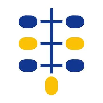 Palmdates icon solid blue yellow colour ramadan symbol perfect. Stock Illustration