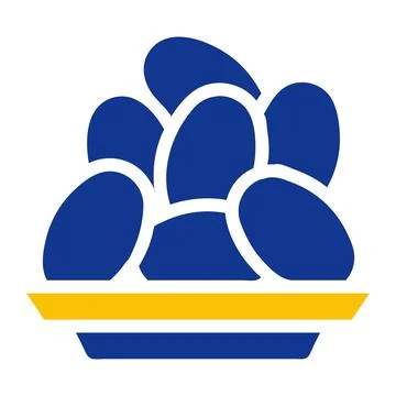 Palmdates icon solid blue yellow colour ramadan symbol perfect. Illustrazione stock