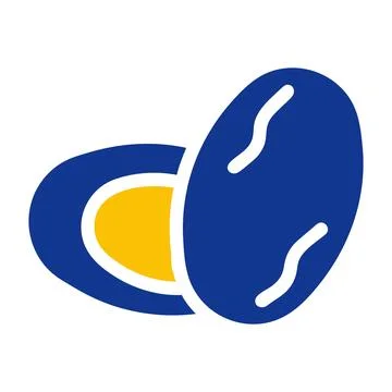 Palmdates icon solid blue yellow colour ramadan symbol perfect. Stock Illustration