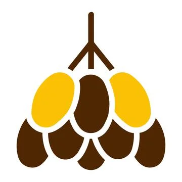 Palmdates icon solid brown yellow colour ramadan symbol perfect. Illustrazione stock