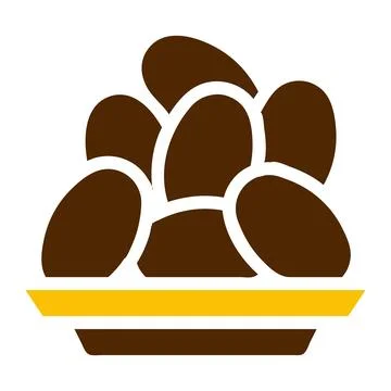 Palmdates icon solid brown yellow colour ramadan symbol perfect. Illustrazione stock