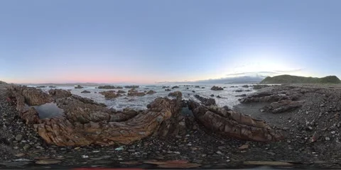 Palmer Point - 360 VR Wild Seascape and Coastal Panorama Stock Footage 336953505