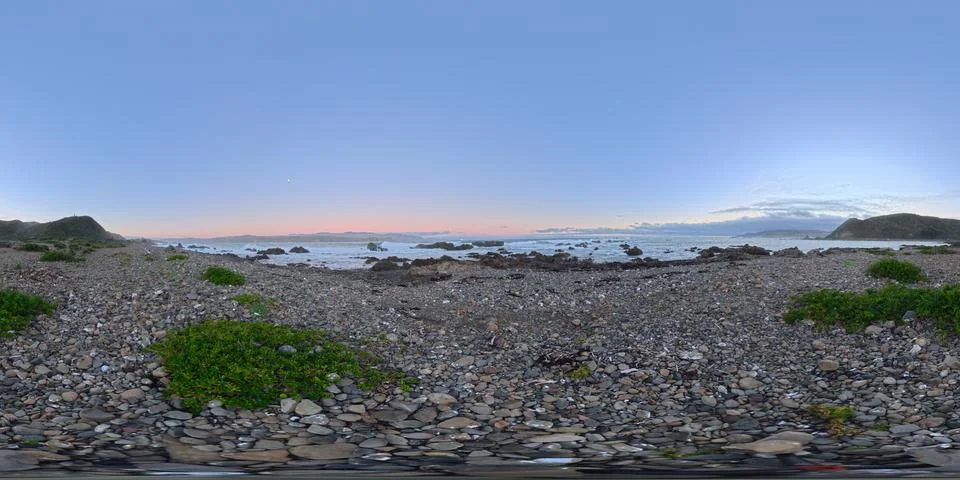 Palmer Point - Immersive 360° Dramatic Rocks and Waves Foto stock