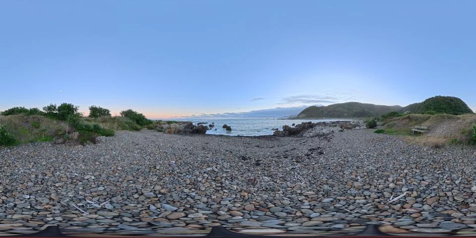 Palmer Point - Immersive 360° Dramatic Rocks and Waves Foto stock
