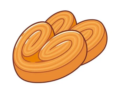 Palmier pastry drawing Stock Illustration