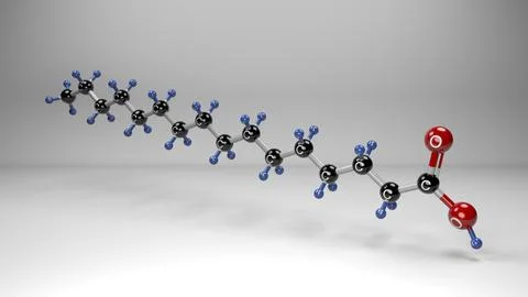 Palmitic acid molecule. Stock Illustration