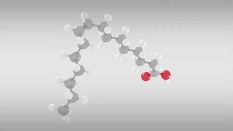 Palmitoleic acid C16H30O2 molecular structure 動画素材 155918254