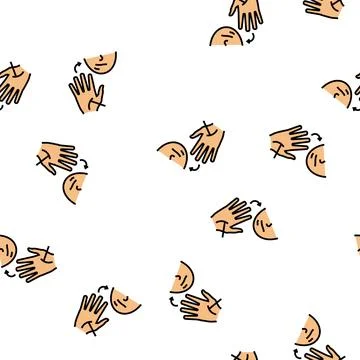 Palmomental reflex vector seamless pattern Stock Illustration