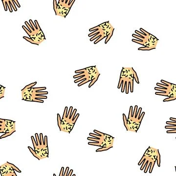 Palms dry skin vector seamless pattern Stock Illustration