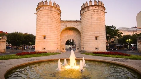 Palms Gate in Badajoz Video stock 77689715