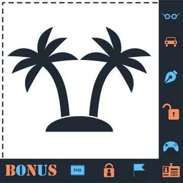 Palms icon flat Stock Illustration