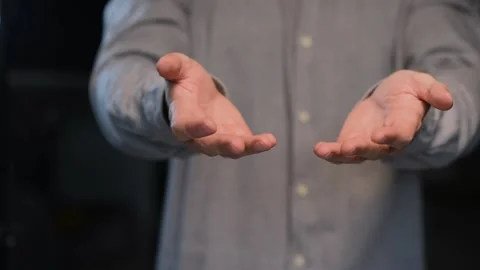 Palms of a man suffering from essential tremor Stock Footage 176336442