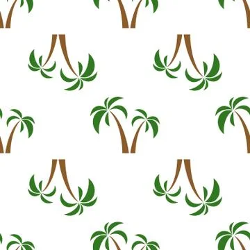 Palms seamless isolated Illustrazione stock