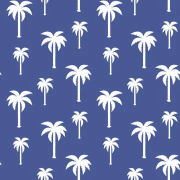 Palms seamless pattern. Botanical vector wallpaper. Tropical background. Stock Illustration